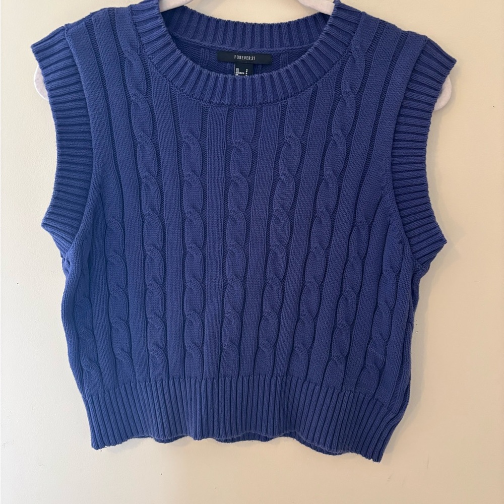Forever 21 Indigo Cable Knit Tank